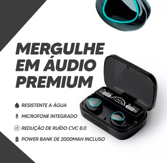 Fone De Ouvido bluetooth 5.1 M10 Sem Fio tws Estéreo Com Pod Carregador Usb para Celular