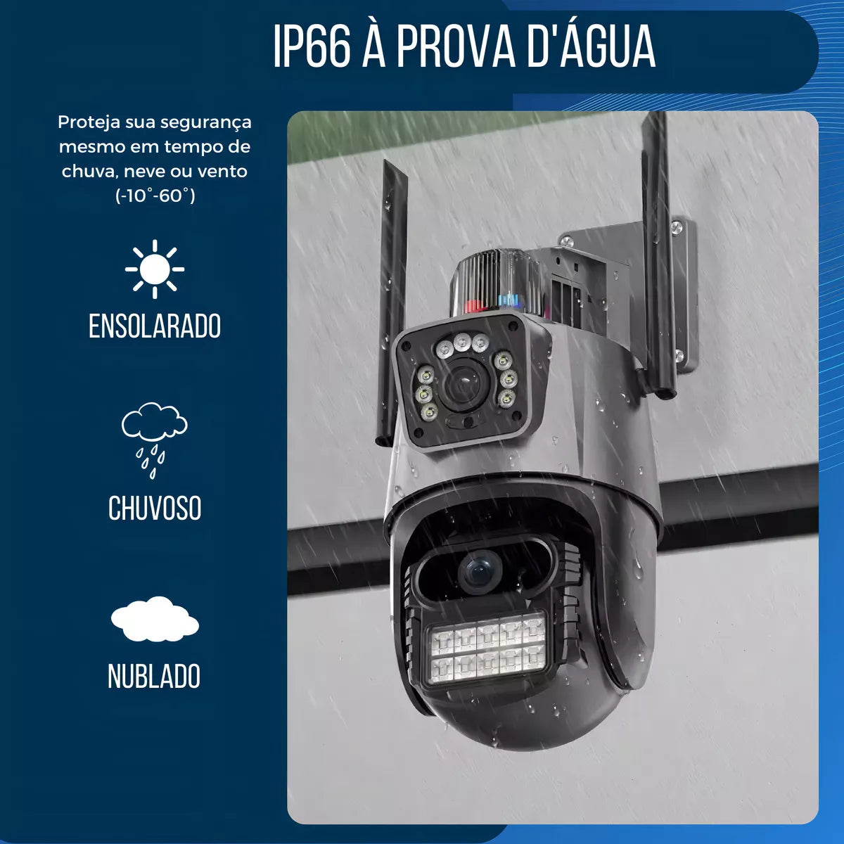 Câmera Wi-fi 4k 8mp Tela Dupla Visão Noturna Luz Polícial Cor Cinza-escuro Icsee MB-841-A18