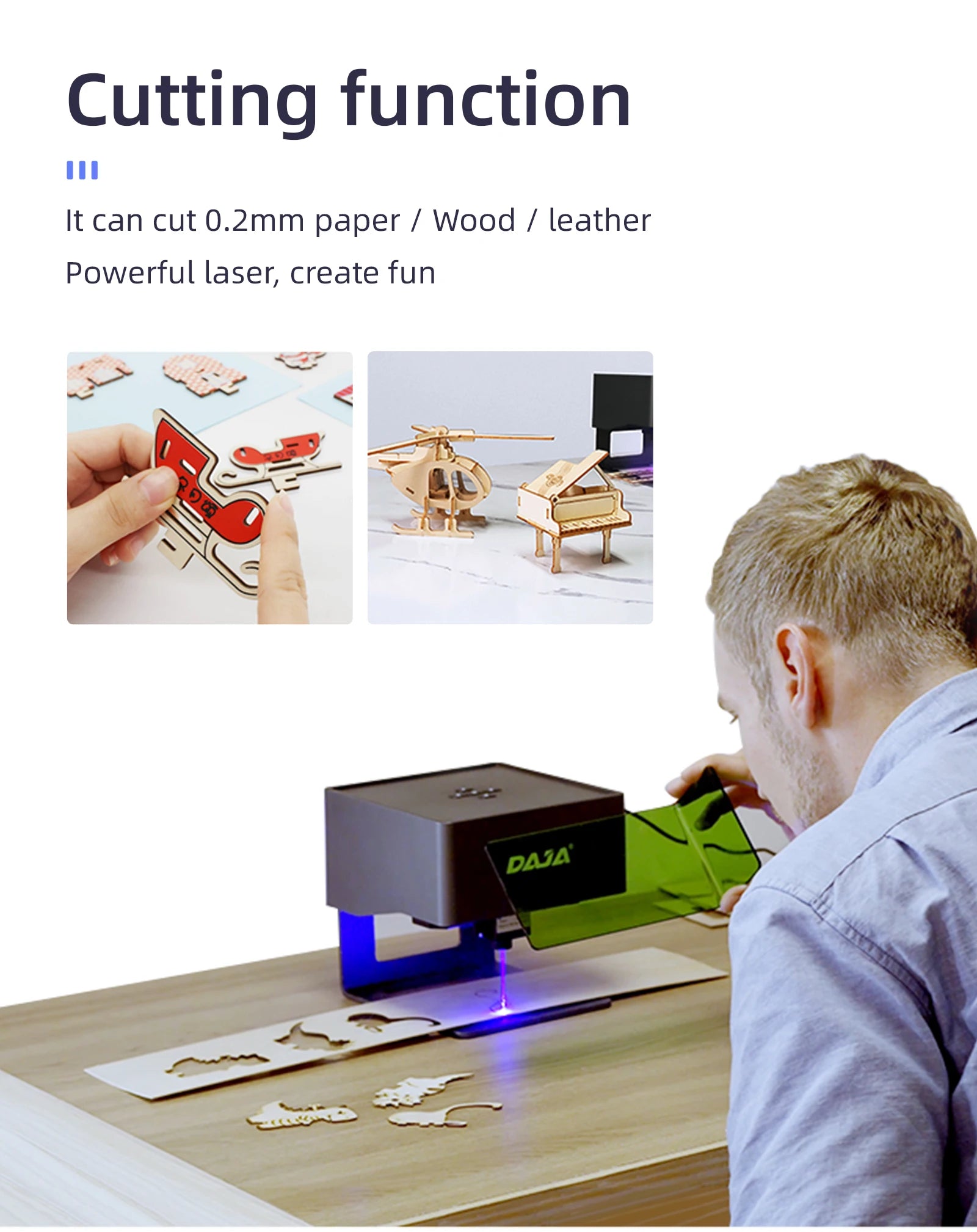 Daja dj6 mini gravador a laser portátil diy máquina bluetooth pintado tag de cachorro papel couro madeira plástico logotipo cnc máquina